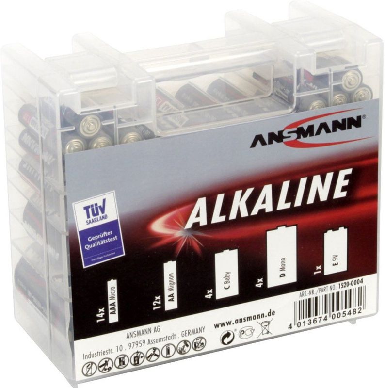 ANSMANN Batteriebox 35 inkl. Alkaline-Batterien Sortiment