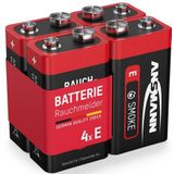 ANSMANN AG Rauchmelder Alkaline Batterie 9V E-Block, 4 Stück Batterie