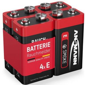 ANSMANN AG Rauchmelder Alkaline Batterie 9V E-Block, 4 Stück Batterie