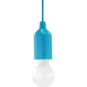 HyCell Pull Light in blauw met trekschakelaar incl. AAA batterijen - draagbare LED lamp warm wit - mobiele lamp ideaal voor tuin schuur tent camping zolder kledingkast of party decoratie