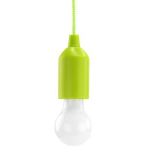 HyCell Pull Light in groen met trekschakelaar incl. AAA batterijen - draagbare LED-lamp warm wit - mobiele lamp ideaal voor tuin schuur tent camping zolder kledingkast of feestdecoratie
