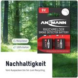 6 ANSMANN Alkaline longlife Rauchmelder 9V Block Batterien - Premium Qualität