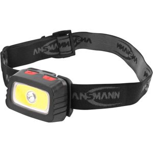 ANSMANN LED-hoofdlamp HD200B incl. batterijen - prof. LED-werklamp met 185 lumen - hoofdlamp LED, ideaal bij het fietsen, wandelen, joggen, vissen, de jacht, werkplaats, fietsverlichting, looplamp