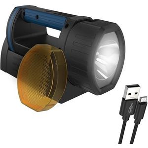 ANSMANN LED-werklamp 400 lumen & verstelbare lampkop - handschijnwerper dimbaar, stootvast en oplaadbaar via USB - 5 W accuwerklamp HS1500R als werkplaatslamp op noodverlichting