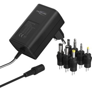 ANSMANN APS600 netadapter (1 stuk) – universele oplader voor elektrische apparaten (grasmaaier, babyfoon, meetgereedschap enz.) – oplader en 7 universele aansluitingen