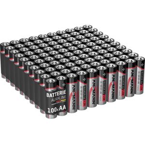 Ansmann Batterijen AA 100 stuks - Alkaline Micro Batterij ideaal voor feeënlampjes, LED zaklamp, speelgoed, afstandsbediening, weerstation, radio, nachtlampje, klok Mignon AA