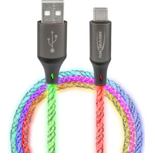 Ansmann USB - USB-C kabel 100cm met LED-verlichting