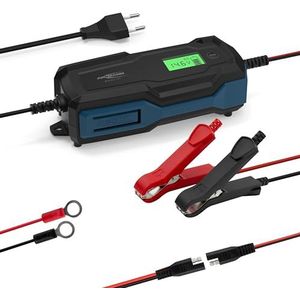 ANSMANN Intelligente oplader met 10 stappen, 6 V, 12 V/6 A, met lcd-display voor loodzuur-, lood- en loodloodaccu's en 12 V LifePo4 batterijen voor auto, motorfiets en bestelwagen