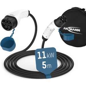 Ansmann - Autolaadkabel - Type 2 - 5 Meter - 3-Fase - Hoogspanningsbestendig