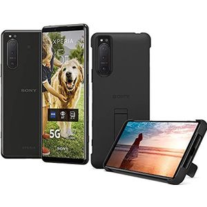 Sony Xperia 5 II 5G Smartphone (15,5 cm (6,1 inch) 21:9 CinemaWide FHD+ HDR OLED-display, drievoudig camerasysteem, Android 12, SIM Free, 8 GB RAM, 128 GB geheugen) incl. Case Zwart, XQAS52C0B-AMA.YD