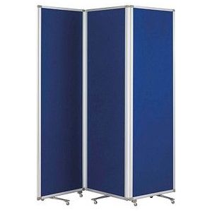 magnetoplan Trennwand 1105303, blau 181,0 x 180,0 cm mit Rollen