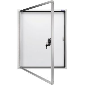 Magnetoplan Outer Showcase CC - 4xdin A4 - 79x65x6.5cm (HXBXT) - Metalen Achterwand Wit - Zilver