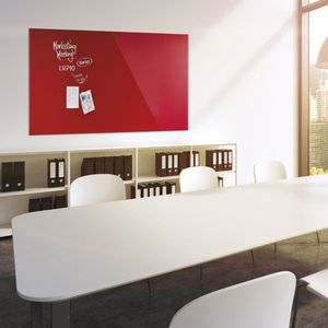 magnetoplan Designbord van glas, magnetisch, b x h = 600 x 400 mm, intensief rood