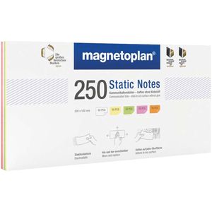 magnetoplan Static Notes notitieblaadjes, VE = 250 st., kleurrijk gesorteerd, h x b = 200 x 100 mm