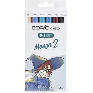 COPIC Marker Cia - 5+1 Set ´Manga 2´ - Stiften Set 6 Stuks - Professionele Markers Op Alcoholbasis