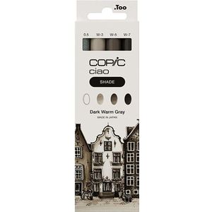 Copic Ciao Shade Twin markeerstiften, medium punt, penseelpunt, 0,5 mm, 3 stuks