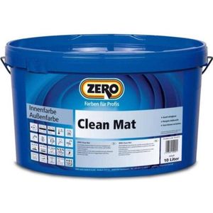 Zero - Clean Mat - RAL9010 - Muurverf - 10 liter - Geschikt voor Binnen en Buiten - 8m2/L - Reinigbaar