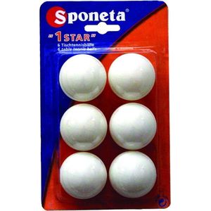 Sponeta® Tafeltennis balletjes 6 Stuks - Wit - Tafeltennis - Aanbieding - Kunststof - Hoge kwaliteit - Ballen - Balletjes - Made in Germany