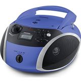 Grundig GRB 3000 BT draagbare radio Boombox met Bluetooth blauw/zilver