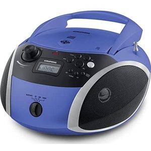 Grundig GPR1100 GRB 3000 BT Boombox draagbare radio met Bluetooth, blauw/zilver