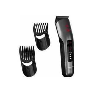 GRUNDIG ProClub MC 8030 Haar- en baardtrimmer, met BeardCare sensor, Titanium Blades-technologie, 2 kammen voor verschillende snijlengtes, lange looptijd, nat & droog, donker mat chroom/rood