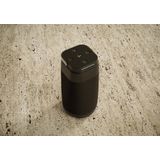 GRUNDIG BT Speaker Connect 360, Bluetooth-luidspreker, muziekbox, 360°-geluid, tot 30 m bereik, batterijduur tot 20 uur, LED-batterij-indicator, laadstation, microfoon, zwart, zwart