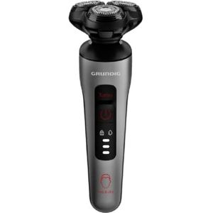 Grundig ProClub MS 8130 scheerapparaat voor heren, BeardCare Sensor, kunststof van de buitenbehuizing van 61% gerecyclede kunststof, titanium blade-technologie, nat & droog, donker matchroom/rood