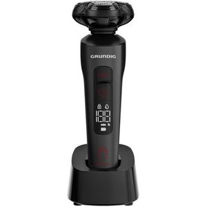 Grundig ProClub MS 9130 Scheerapparaat voor heren, BeardCare Sensor, kunststof buitenbehuizing van 61% gerecycled kunststof, titanium blades, nat & droog, langharige trimmer, matzwart/rood