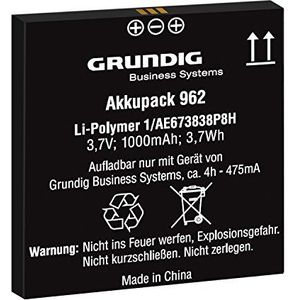 Grundig Li-ION 1000 mAh Batterij/Accu - Accessoires dicteerapparaat (Batterij/Accu, Grundig, Digta 7, Zwart, Lithium-ION (Li-ION), 1000 mAh)