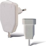 Niet-geaarde Euro Stroom Verlengkabel - Wit - 3 Meter - Met Platte Stekker en Schakelaar