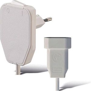 Niet-geaarde Euro Stroom Verlengkabel - Wit - 3 Meter - Met Platte Stekker en Schakelaar