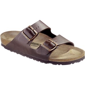 BIRKENSTOCK Unisex Arizona Birko-Flor nubuckleer brede pantoletten, bruin, 43 EU