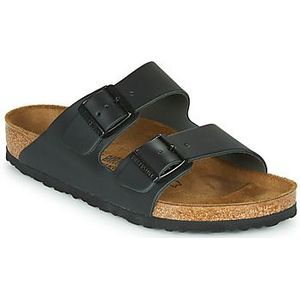 Slipper Birkenstock Unisex Arizona Natural Leather Black Regular-Schoenmaat 46