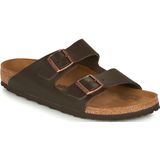 Arizona - Muiltjes - Effen - Leer - Platte Hak - Verstelbare Bandjes