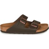 Arizona - Muiltjes - Effen - Leer - Platte Hak - Verstelbare Bandjes