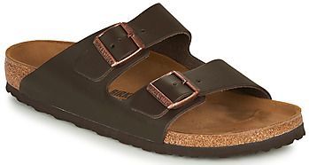 Arizona - Muiltjes - Effen - Leer - Platte Hak - Verstelbare Bandjes