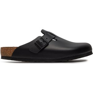 Birkenstock - Boston - Clogs - Zwart - Leer - Kurken Voetbed