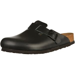 Birkenstock - Boston - Pantoffels - Zwart - Leer - Suède - Kurk - EVA