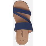 Gabor - Slippers - Blauw - Textiel - Imitatieleer Voetbed