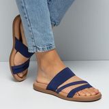 Gabor - Slippers - Blauw - Textiel - Imitatieleer Voetbed