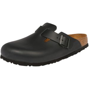 Birkenstock - Boston - Slippers - Zwart - Natuurlijk Leer