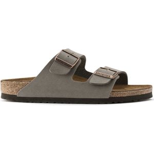 Slipper Birkenstock Unisex Arizona Birko-Flor Nubuck Stone Regular