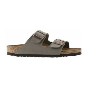 Slipper Birkenstock Unisex Arizona Birko-Flor Nubuck Stone Regular