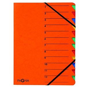 5 x Pagna Ordnungsmappe Easy A4 Karton 12 Fächer orange