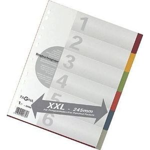 Kartonnen gekleurde tabbladen, met dekblad, A4+, 6 delig (6 kleuren)