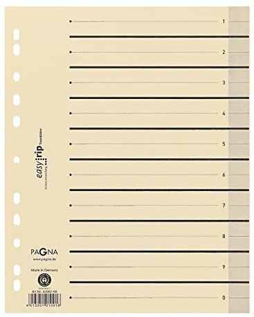 PAGNA Easy Rip Trennblätter, DIN A4-Format, Linienaufdruck, 10 Stück, schwarz