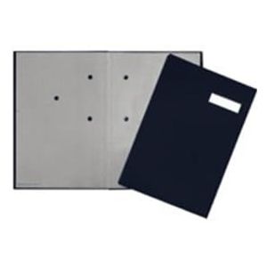 Pagna Unterschriftsmappe 5 Fächer Leinen blau