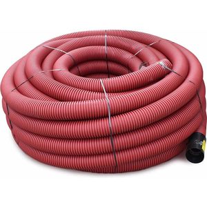 Frankische Kabuflex Wachtbuis | Met trekdraad en koppelstuk 40mm | Rood l Rol van 50m