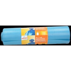 Paclan Huisvuil/Afvalzak Blauw 120 Liter, 50 Stuk