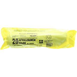 20x Afvalzakken/vuilniszakken 50 liter - Extra sterke lekvrije zakken - Gerecycled plastic - Inclusief sluitstrips
